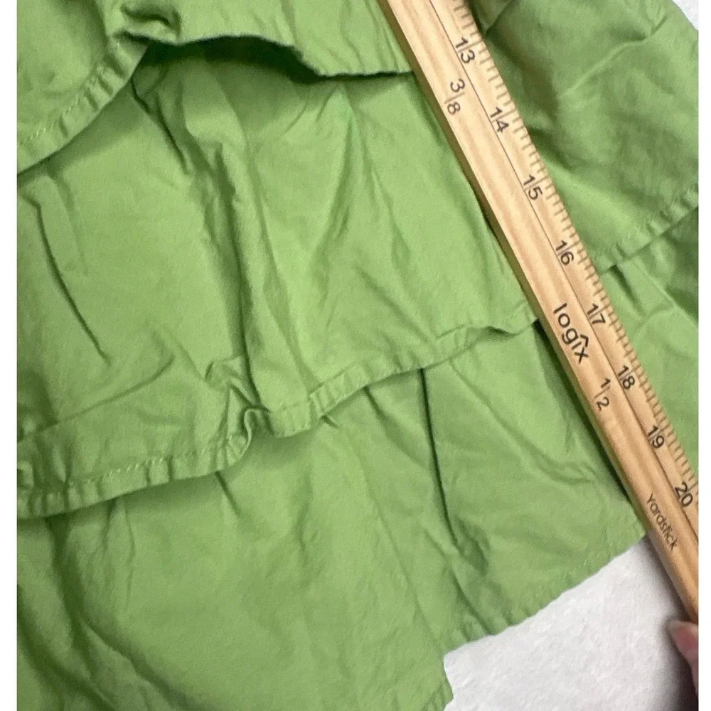 Gymboree Tiered Ruffle Dress Size 10 Green Pink Bow Cotton Sundress